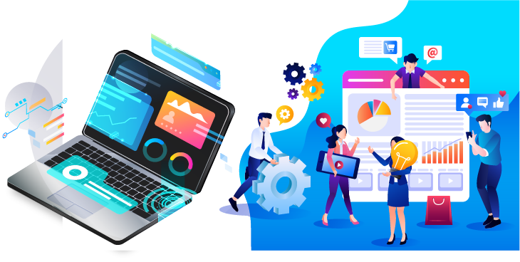 Ilustracion de servicios digitales